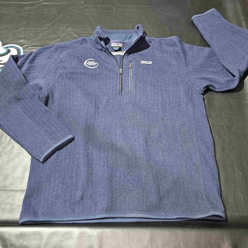 Patagonia Mens Navy Blue 1/4 Zip Rib Knit‎ Better Sweater Large - EMBROIDERED